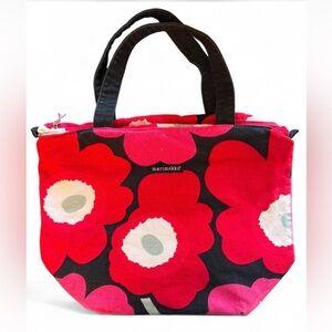Marimekko x AVON Breast Cancer Crusade Unikko pink/red poppy pattern canvas tote